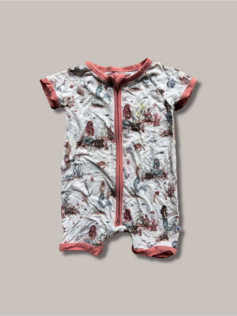Big Dreams little jammies Bamboo Short One-Piece Pajamas with Mermaid Print